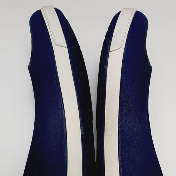 CROCS Ballet Flats Light Perforated Slip-On Shoe Navy Blue White Trim Sz 7 - Picture 10 of 13